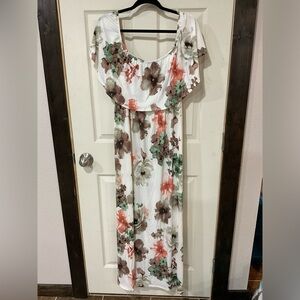 Boutique Floral Maxi Dress Off Shoulder or On Shoulder
